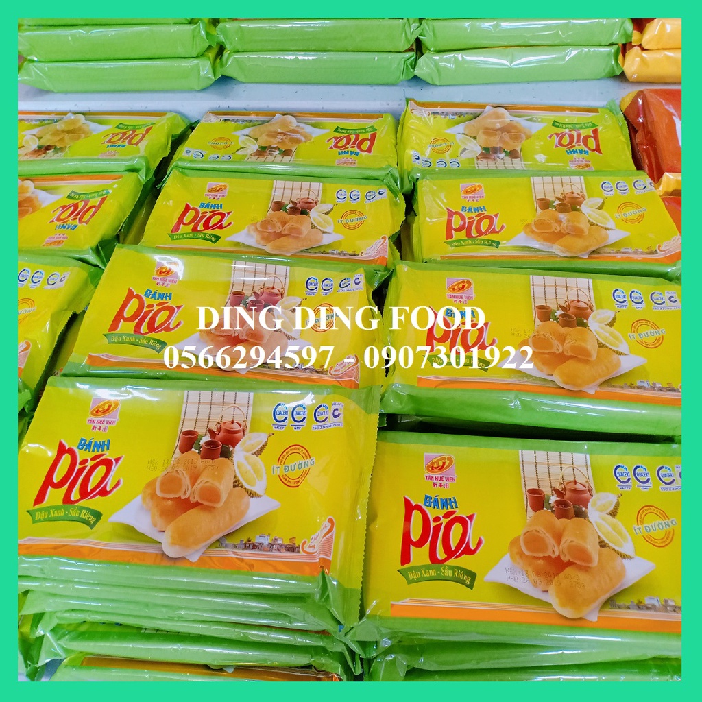 [COMBO 5 TÚI] Bánh Pía Ít Đường Đậu Xanh Sầu Riêng Chay 275g [1 TÚI 5 BÁNH] Tân Huê Viên| Ăn Kiêng - DING DING FOOD