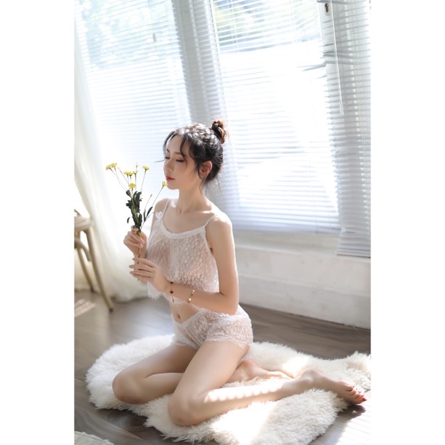 Set bộ ngủ 2 dây ren cực SEXY T189 GIAO HOẢ TỐC HCM