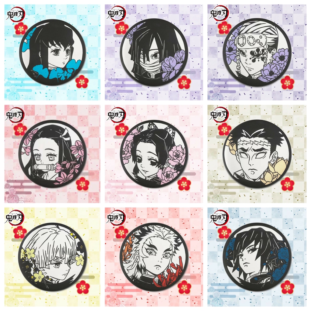 Huy hiệu cài áo IN HÌNH Kimetsu no Yaiba Thanh gươm diệt quỷ anime chibi dễ thương tiện lợi mẫu 2