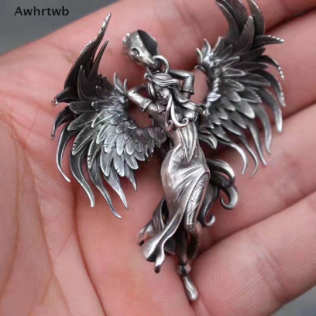 Vòng cổ Mặt Hình Thiên Thần Ác Quỷ Màu Bạc Phong Cách Vintage Cho Nam Và Nữ Mới