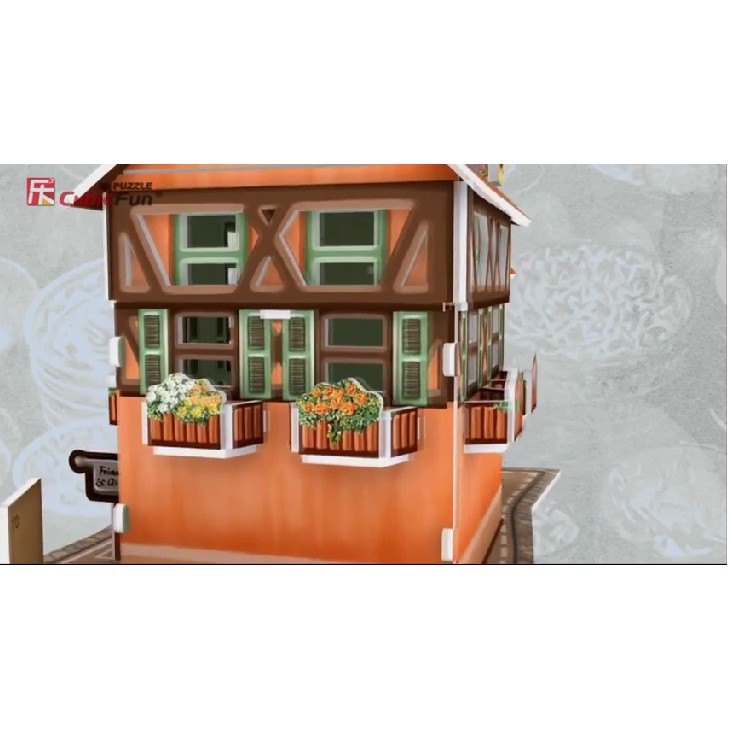 Mô hình giấy 3D CubicFun - Bộ nhà truyền thống Pháp - Fashion Shhop - W3119h