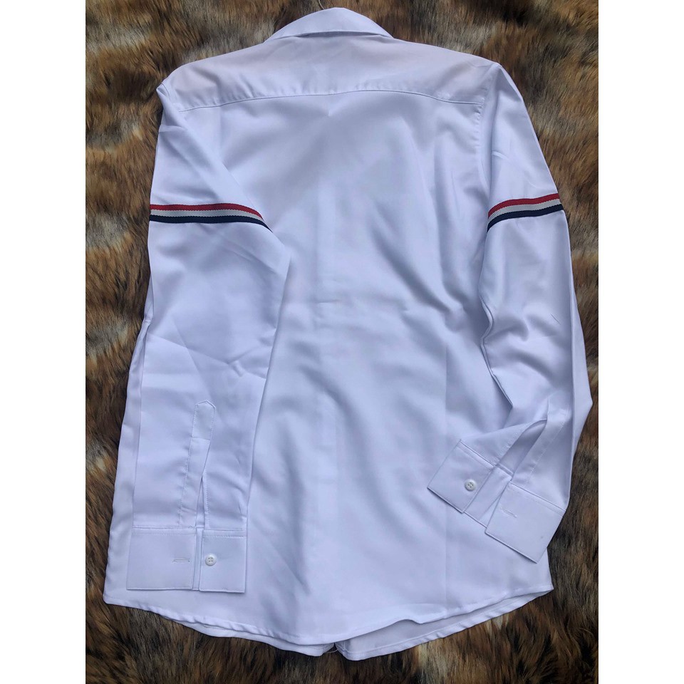 ÁO Sơ Mi Nam CHẤT LỤA DÀI TAY PHONG CÁCH HỌA TIẾT 2 sọc bên cách tay MS01 Shop Toàn Phát