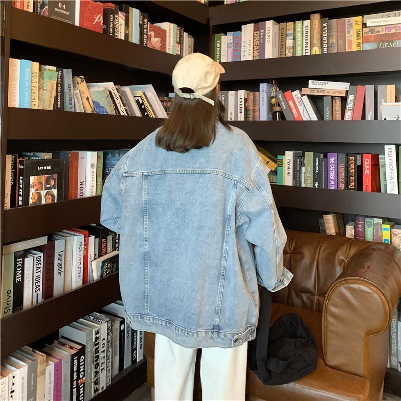 Denim jacket female spring, autumn and summer Korean version loose 2021 new ins tide Harajuku net red wind wild retro Hong Kong flavor | BigBuy360 - bigbuy360.vn