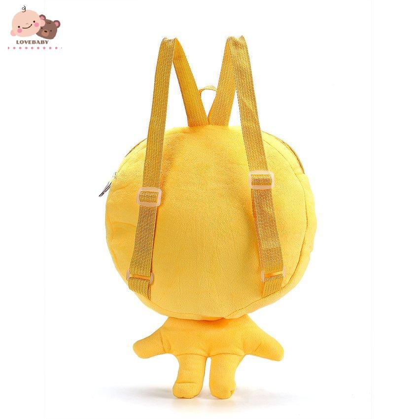 [HOT]Face Expression Plush Toy With Legs Children Backpack Unisex School Bag