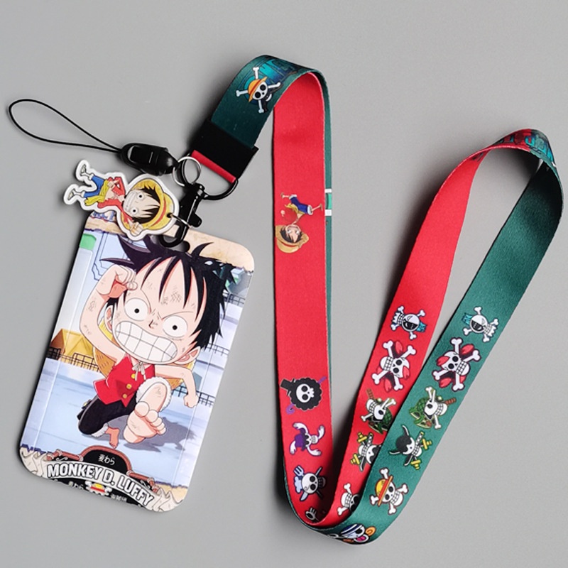 Dây đeo thẻ họa tiết hoạt hình One piece card holder