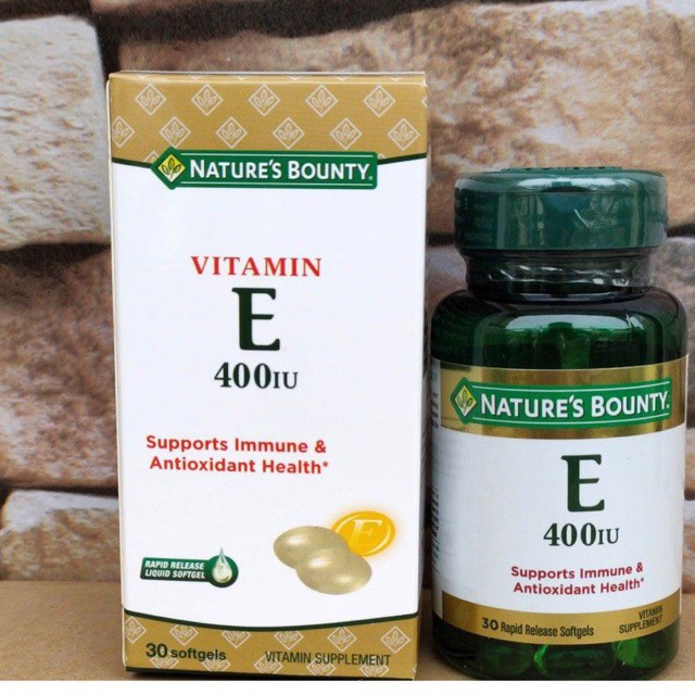 Viên uống Vitamin E 400 IU Nature Bounty 30 viên - Duy trì vẻ đẹp và tươi sáng của da