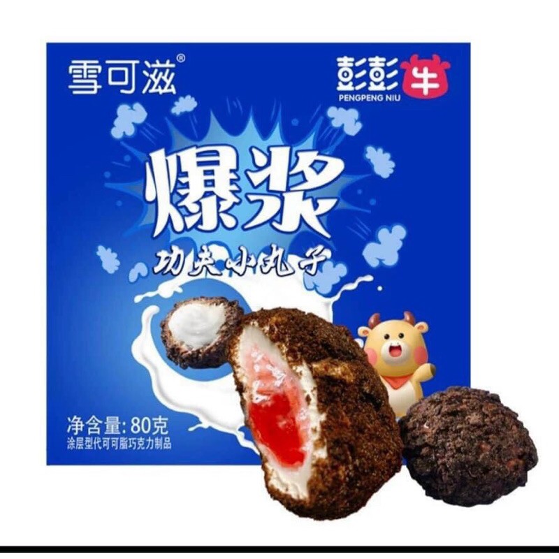 Bánh mochi dâu phủ oreo