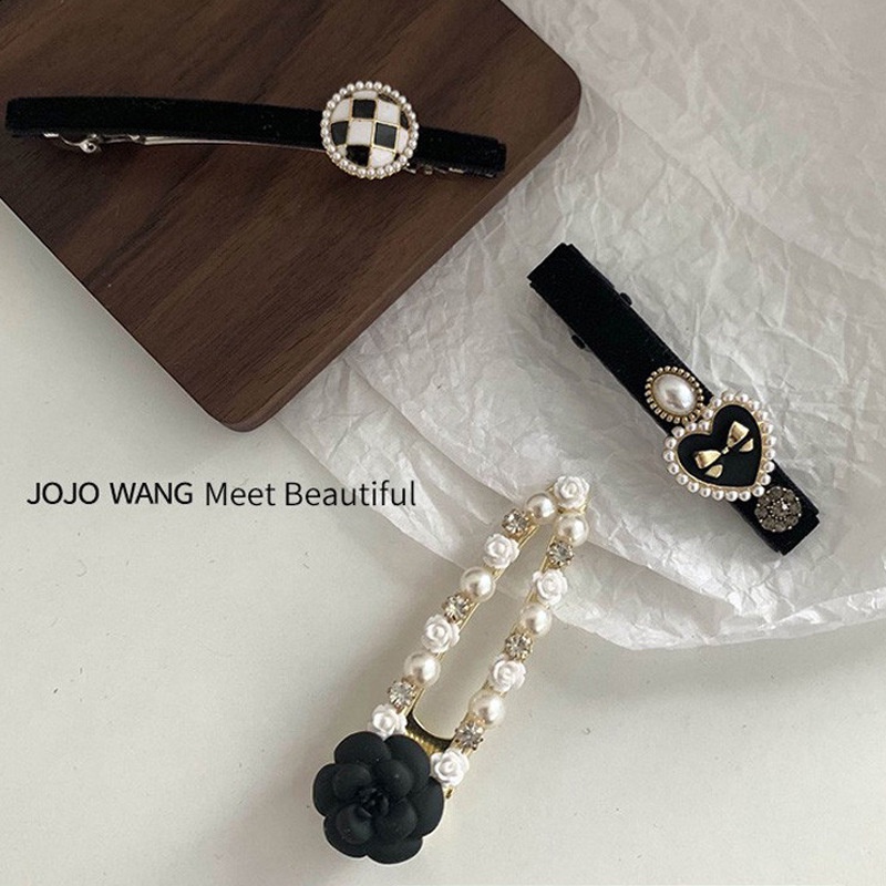 Kẹp tóc đính ngọc trai nhân tạo phong cách Hàn Quốc dành cho nữ