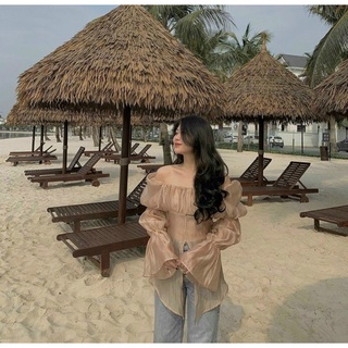 ÁO PEPLUM CỔ U XẺ (KÈM VIDEO HÌNH THẬT)