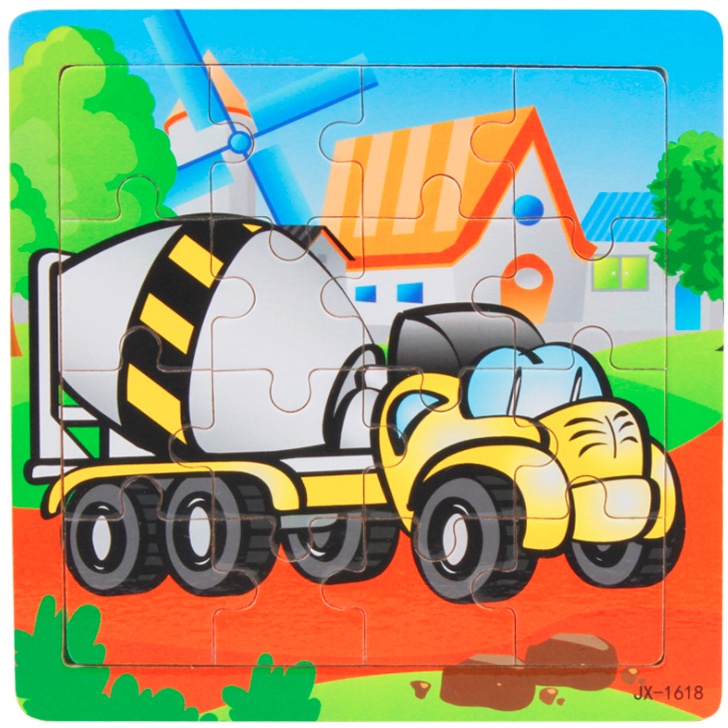 Tranh Ghép Xếp Hình Gỗ 16 Mảnh - Đồ Chơi Giáo Dục Cho Bé