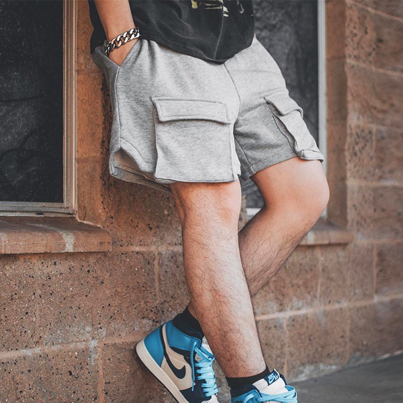 Quần ngắn ống rộng Nhiều Túi Phong Cách Hàn Quốc Dành Cho Nam / Size M-3Xl