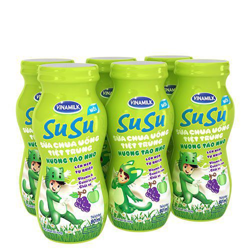 [ĐỦ VỊ] [VỈ 6 LỌ] SỮA CHUA UỐNG SUSU IQ 80ML.