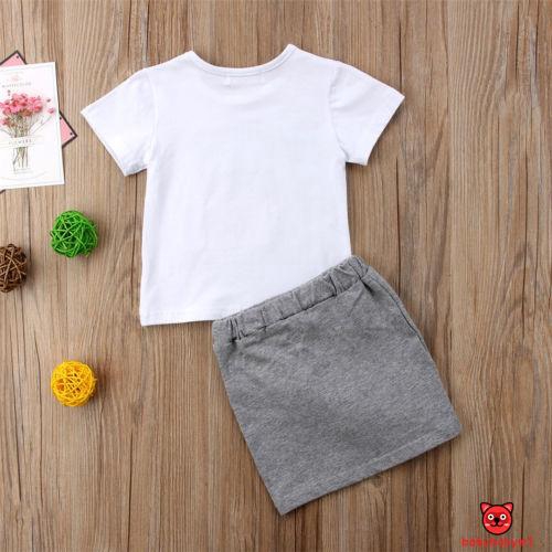 ღ𝓂ℰKids ShoBaby Girl rt Sleeve T-shirt+Skirt Outfit Set