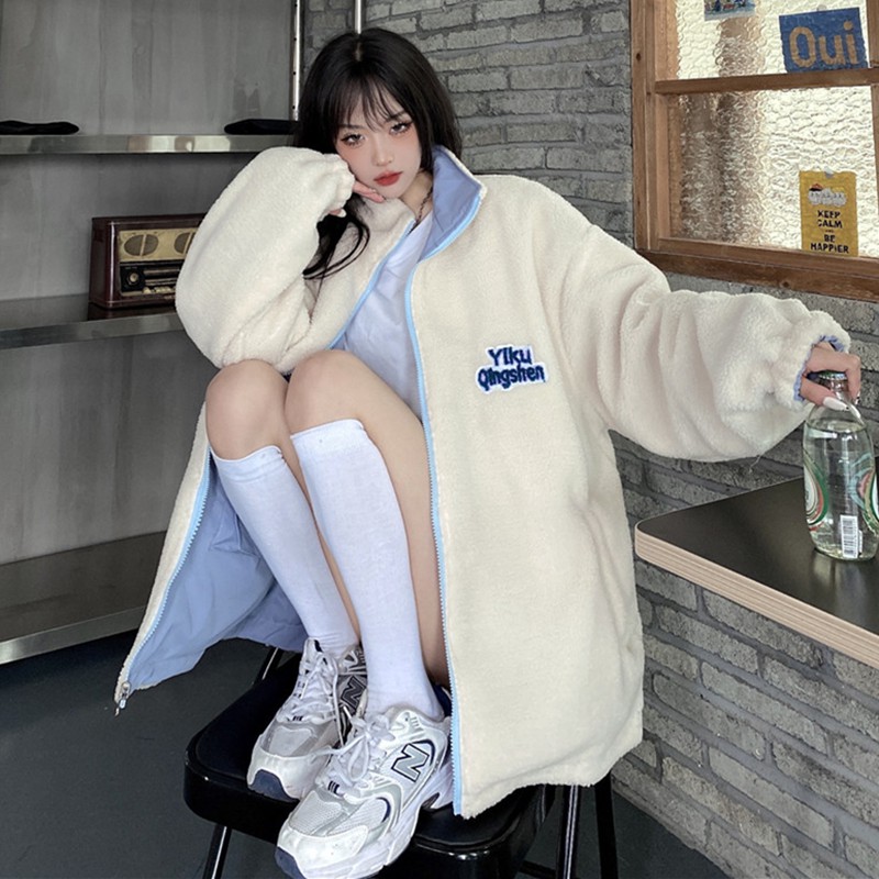 [Mã WASTMAY giảm 15% tối đa 30K đơn 150K] (A5003) áo khoác ulzzang 2 mặt bông nhung size M đến 2XL (kèm video ảnh khách) | BigBuy360 - bigbuy360.vn