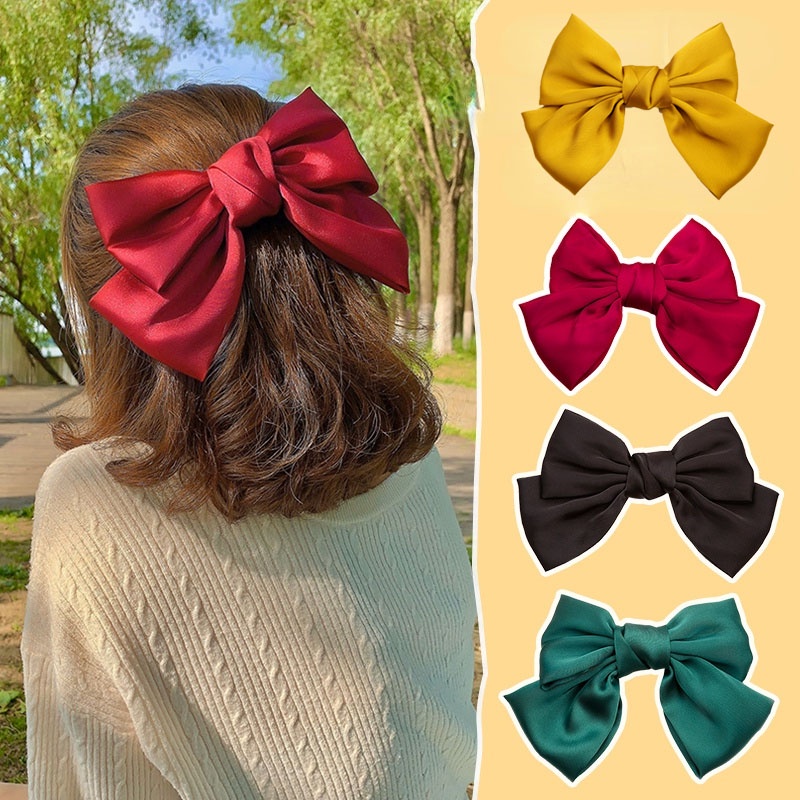 Kẹp tóc hình nơ cỡ lớn phong cách Hàn Quốc cho nữ