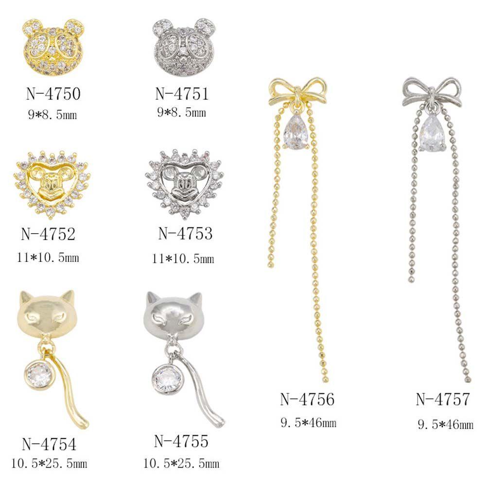 Phụ Kiện Trang Trí Móng Tay Hình Gấu 3D Sang Trọng DIY|Hạt Đá Zircon Trang Trí Móng Tay Nghệ Thuật