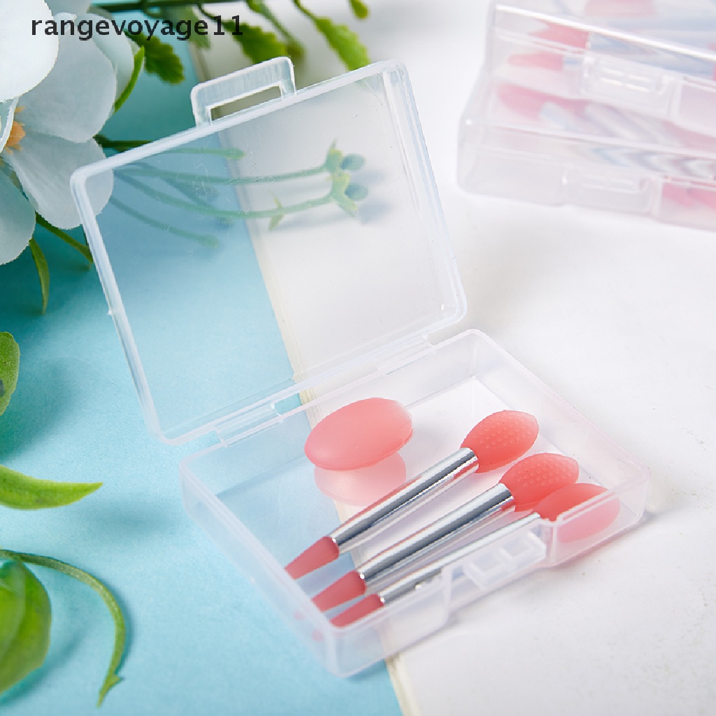 Set 3 cọ silicon quét son dưỡng môi chống bụi kèm nắp đậy