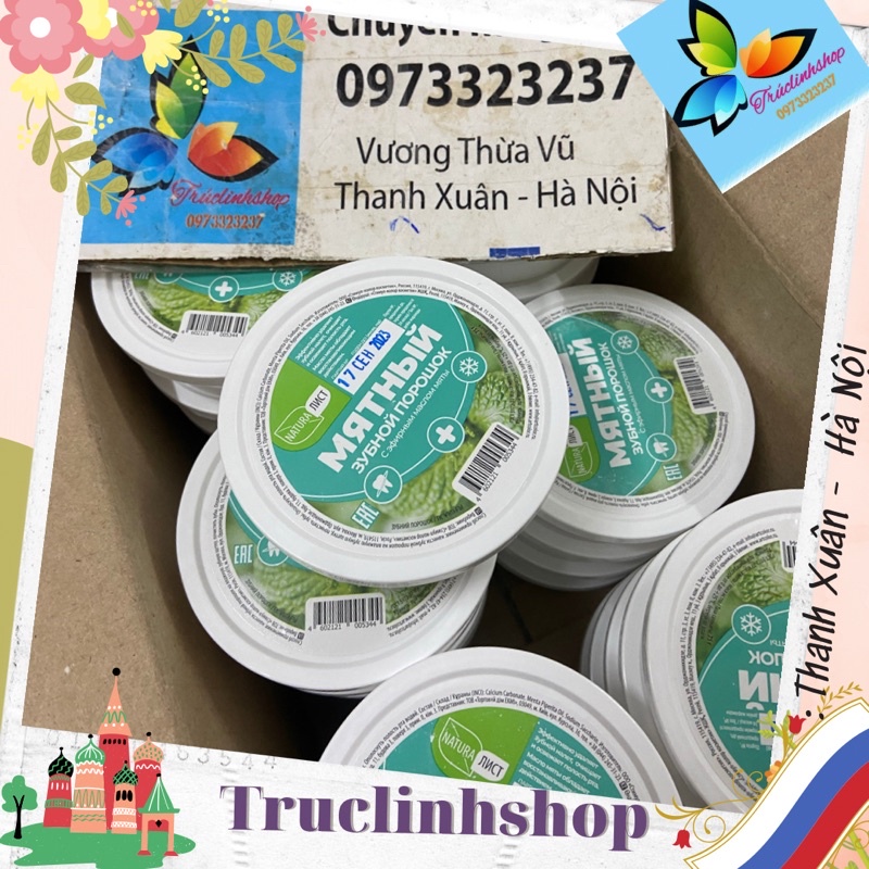 Bột trắng răng Nga 75ml vị bạc hà