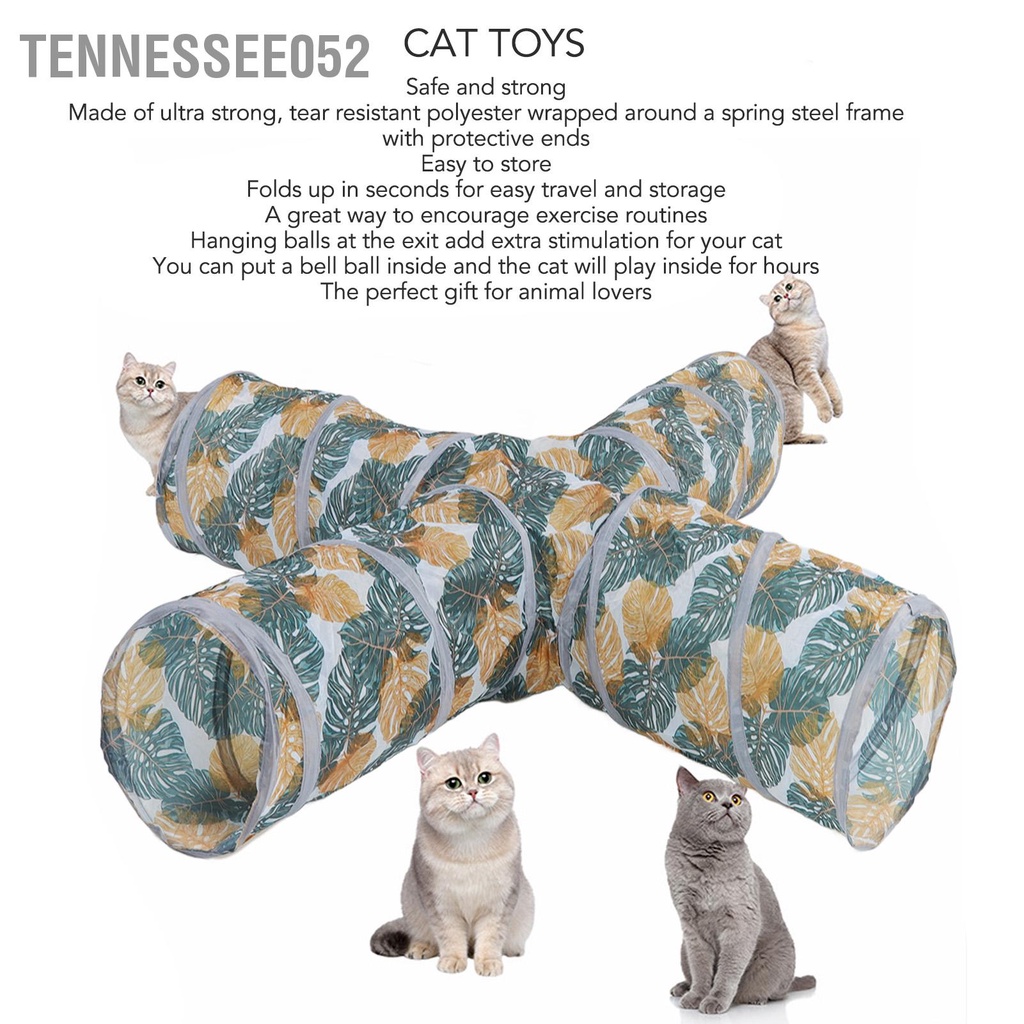 [Hàng Sẵn] Đồ Chơi Đường Hầm Cho Mèo 4 đường Gấp Gọn Kèm Túi Đựng Cho Thú Cưng【Tennessee052】