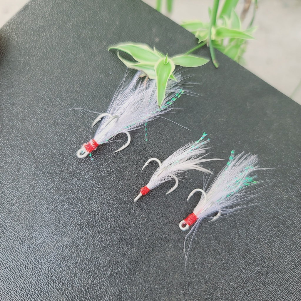 Combo 3 lưỡi BKK có lông giấu lưỡi gắn mồi giả thế giới mồi câu lure