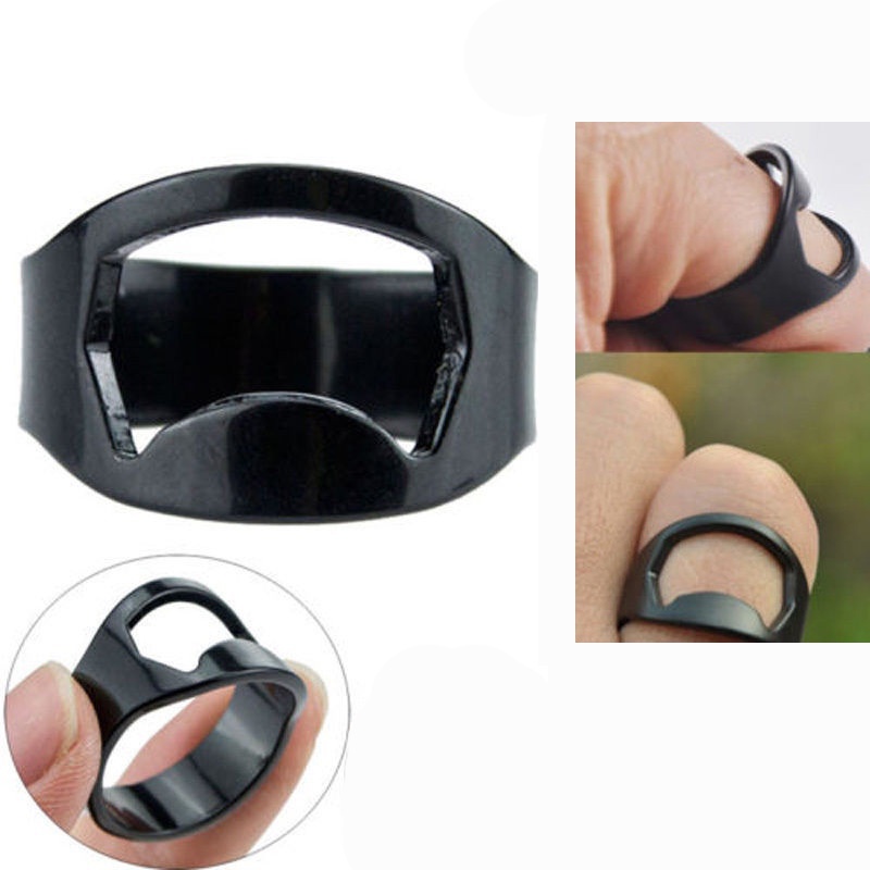 Dụng cụ mở nắp chai bia bằng inox đeo ngón tay tiện lợi