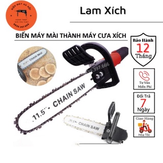 Bộ lam cưa xích gắn máy mài - Đầu chuyển đổi máy mài thành máy cưa Hàng Cao Cấp