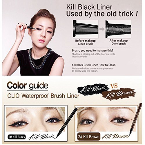 Viền Mắt Clio Waterproof Brush Liner Kill Brown Orignal 0.55ml | BigBuy360 - bigbuy360.vn
