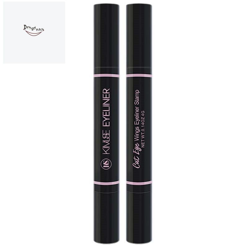 (Hàng Mới Về) Set 2 Bút Kẻ Mắt Có Đầu Tem In Hình Đuôi Mắt Màu Đen Chống Thấm Nước Kimuse