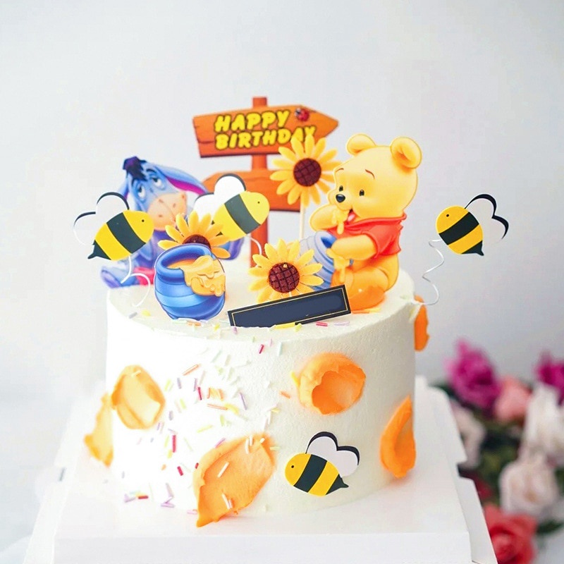 Mô Hình Trang Trí Bánh Kem Hình Gấu Pooh Đáng Yêu