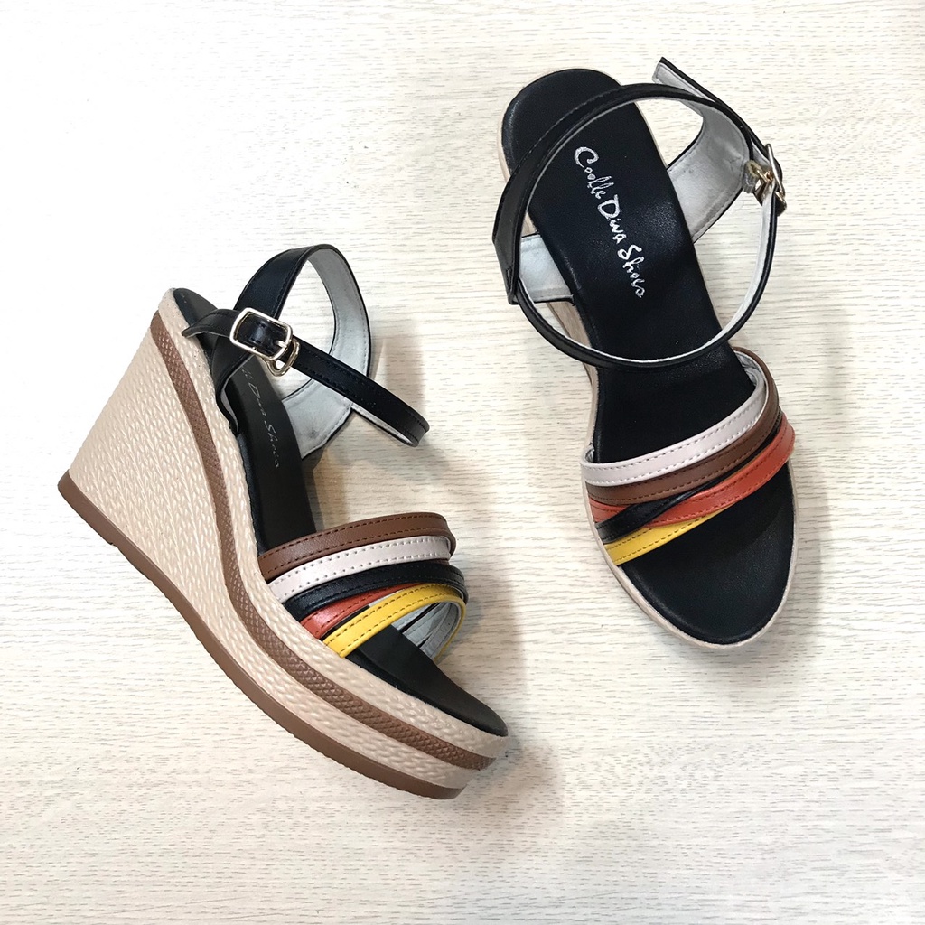 Sandal Đế Xuồng Nữ 8cm Dép Quai Hậu Đế Xuồng