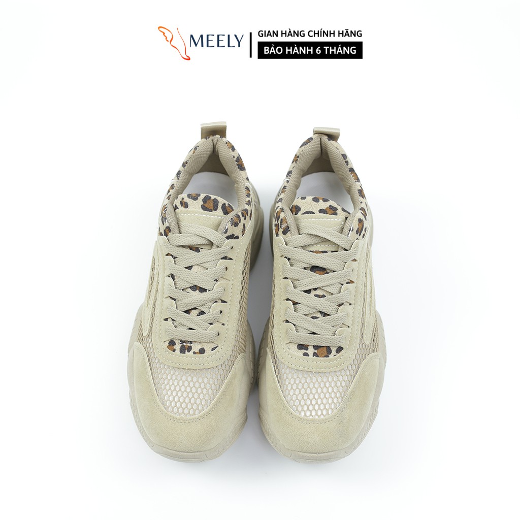 Giày thể thao nữ MEELY ulzzang sneaker đế bằng phối màu da báo BL0099