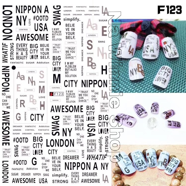 Sticker dán móng hình chữ