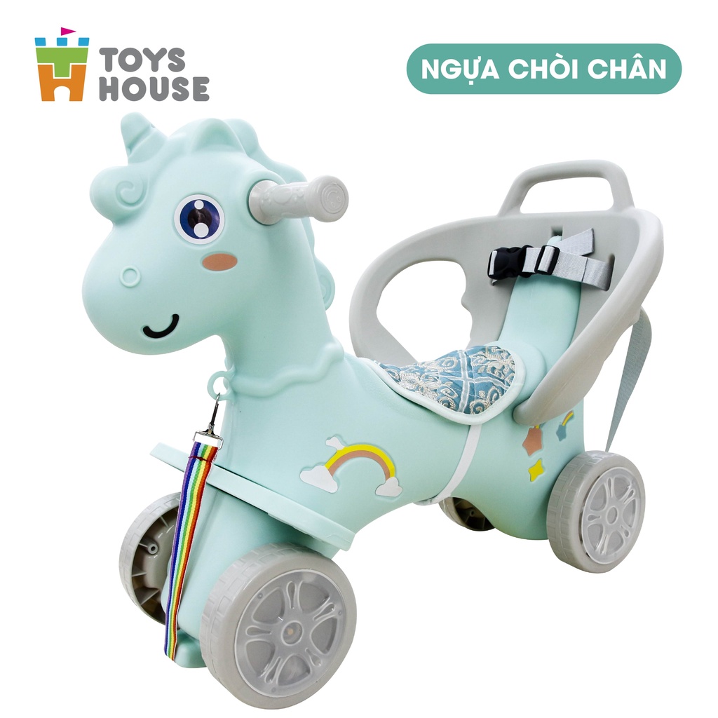 Ngựa chòi chân kèm dây kéo Toyshouse 9031 - đồ chơi vận động cho bé - Nhựa HDPE tự nhiên an toàn cho trẻ