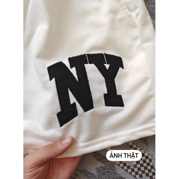 DORÉE - Quần short ngắn chữ NY thêu hàng Quảng Châu