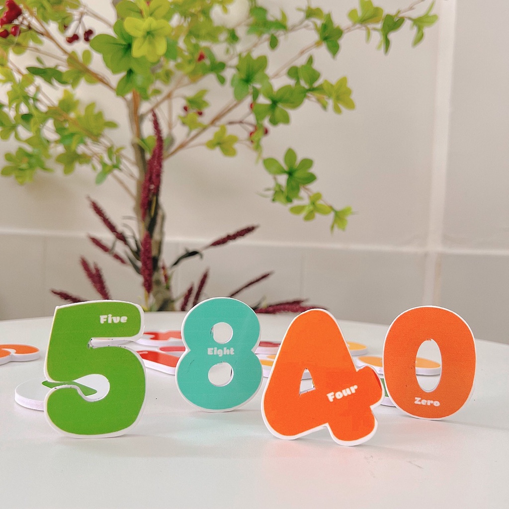 Bộ chữ cái, Bộ số có nam châm dùng cho bảng từ hoặc dán tủ lạnh, sticker cho bé