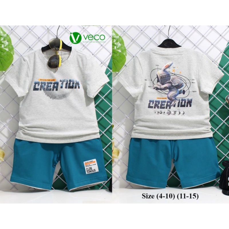 BỘ THUN BÉ TRAI VECO THỎ PHI HÀNH GIA 14-26KG