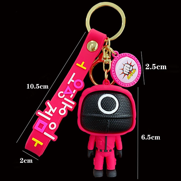 Móc khóa hình nhân vật phim Squid Game hoạt hình sáng tạo bằng epoxy