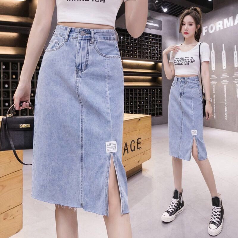 Chân váy jean Phối Ren Xinh Xắn Dành Cho Nữ