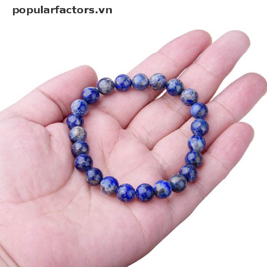 Vòng Tay Chuỗi Hạt Đá Lapis Lazuli 8mm Co Giãn Thời Trang Unisex