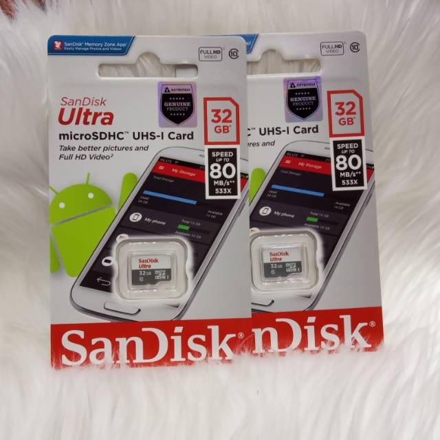 Thẻ Nhớ Sandisk 32gb Class 10 / Mb80mb / S