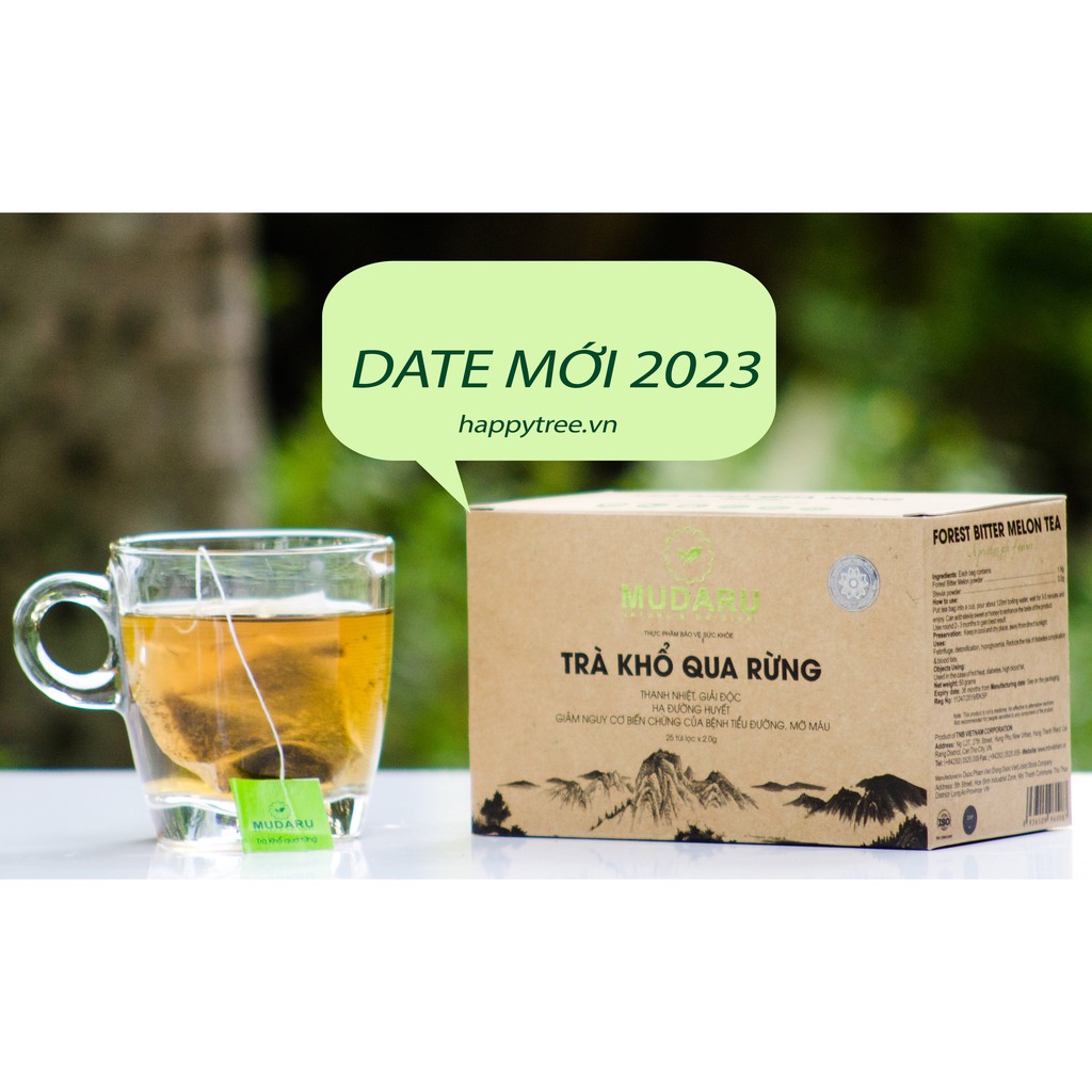 Trà túi lọc khổ qua rừng Mudaru hộp 25 túi DATE XA 2023 (야생여주 차 25티백)