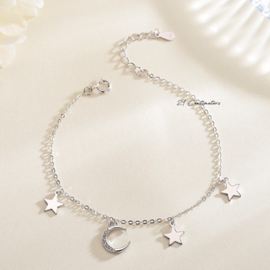 Lắc tay bạc 21 Centimeters Moon star Trang sức bạc Tiệm bạc 21 Centimeters