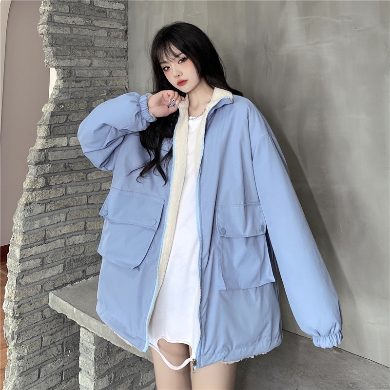 [Mã WASTMAY giảm 15% tối đa 30K đơn 150K] (A5003) áo khoác ulzzang 2 mặt bông nhung size M đến 2XL (kèm video ảnh khách) | BigBuy360 - bigbuy360.vn