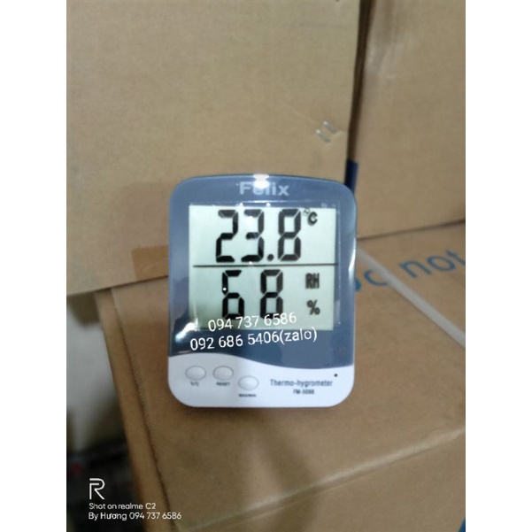 Đồng hồ đo nhiệt độ độ ẩm để bàn Felix FM 5098 (ảnh thật 100% chuyên sỉ lẻ ib shop để biết thêm thôg tin)