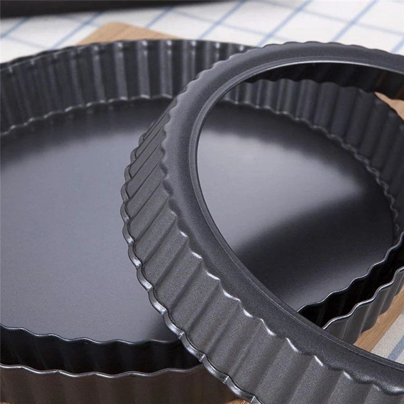 Carbon Steel Non-Stick Round Egg Tart Cake  Pans/Removable Bottom Mold Cake Baking Tray/Kitchen Utensil Pizza Bakeware