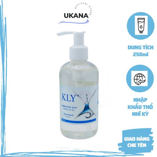 Gel bôi trơn gốc nước an toàn cho sức khỏe nhập khẩu Thổ Nhĩ Kì KLY dung tích 250ml