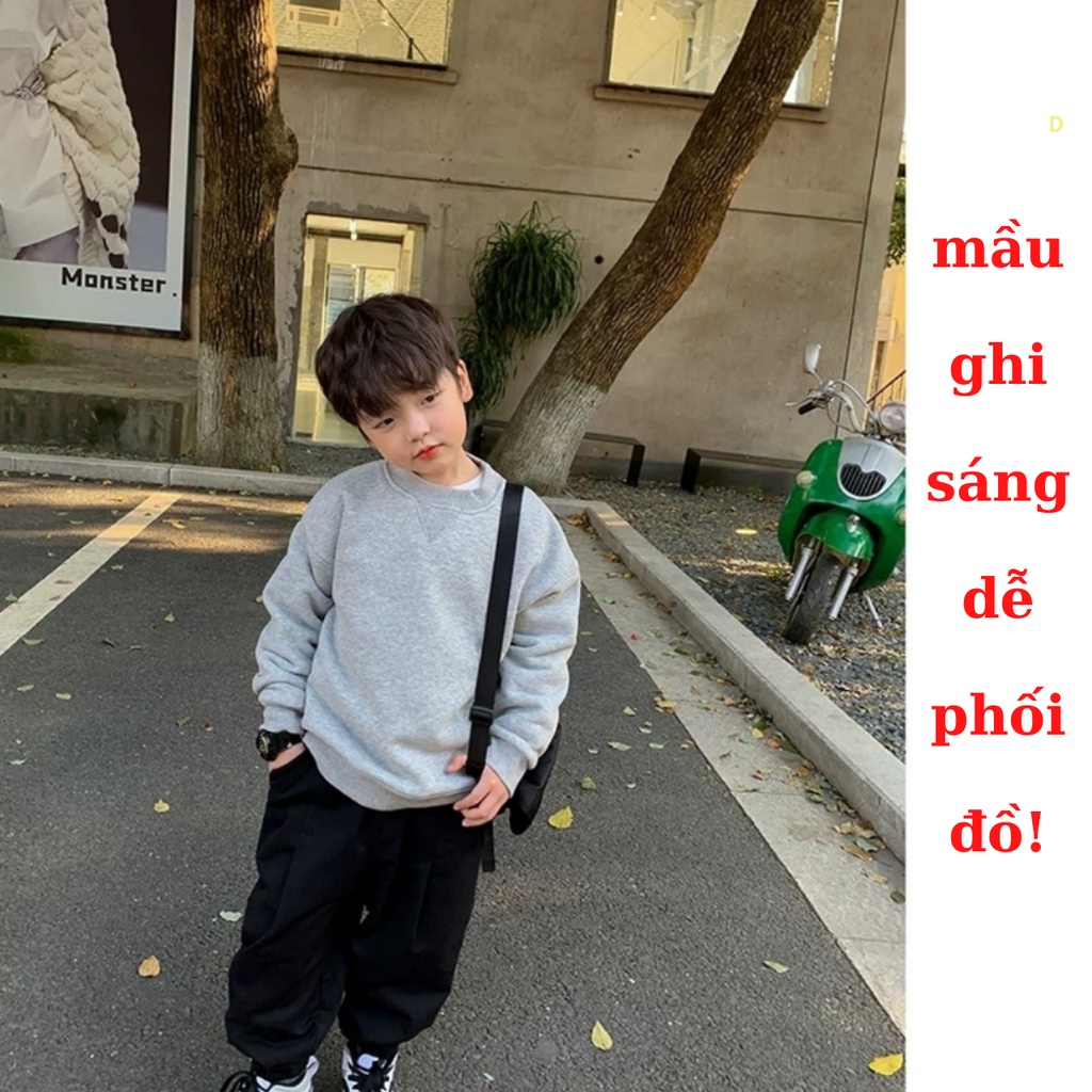 áo bé trai lót lông 10-40kg, chất nỉ bông xuất khẩu mềm, ấm Mamikid