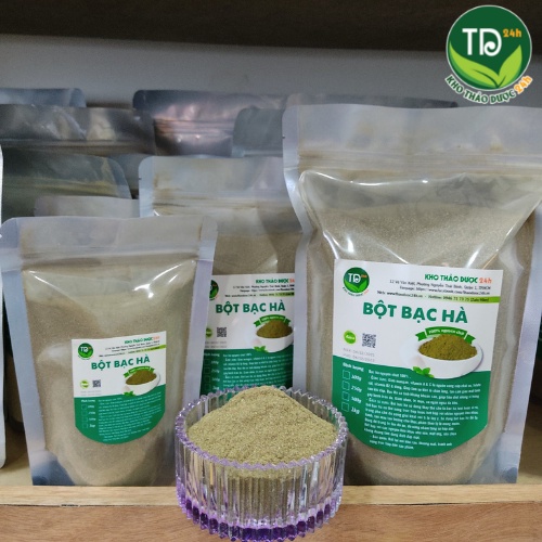 Bột Bạc Hà Nguyên Chất 100% dùng làm đẹp, giảm mụn, giảm sung viêm, ngâm chân và tắm – 250g/500g