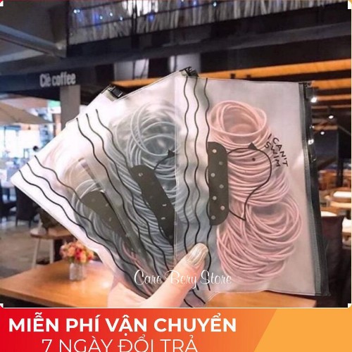 Set 100 dây buộc tóc có túi zip đủ màu