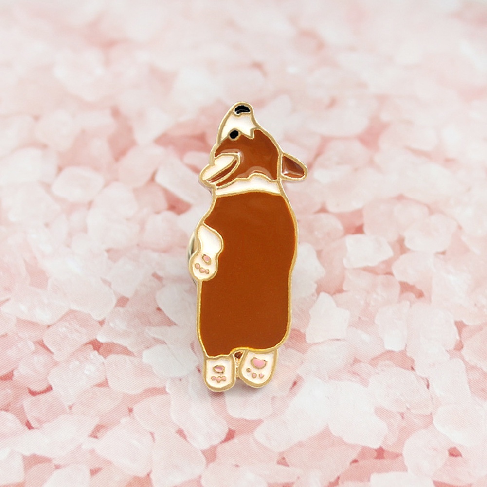 YOML✔Cute Corgi Dog Enamel Brooch Pin Unisex Denim Jacket Collar Sweater Scarf Badge